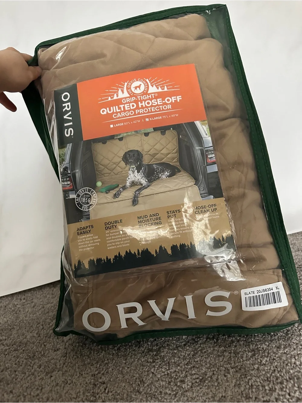ORVIS Grip tight quilted hose- off cargo protector XL